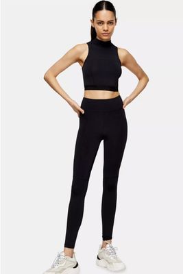 Black Stitch Detail Sports Leggings from Topshop