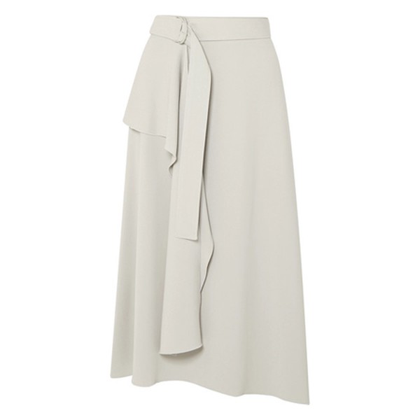 Sybil Belted Asymmetric Crepe Midi Skirt  from Joseph 