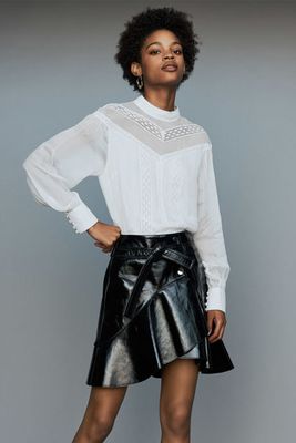 Asymmetric Skirt in Leather