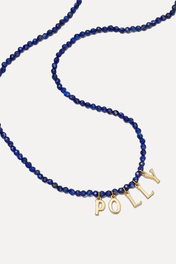 Personalised Lapis Bead Necklace from £149