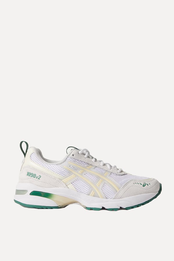 GEL-1090V2 Faux Leather & Suede-Trimmed Mesh Sneakers from Asics