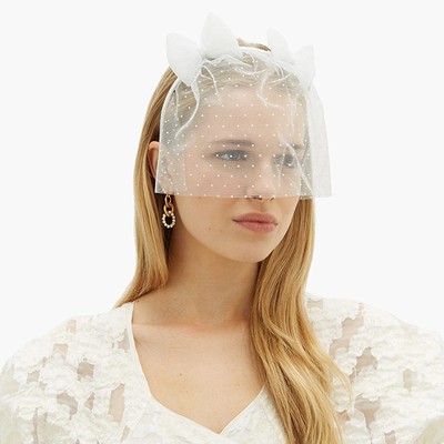 Naleya Polka-Dot Tulle Bow-Embellished Headband from Maison Michel