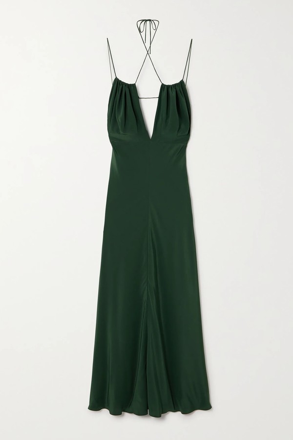 Gathered Hammered Silk-Satin Maxi Dress from Toteme