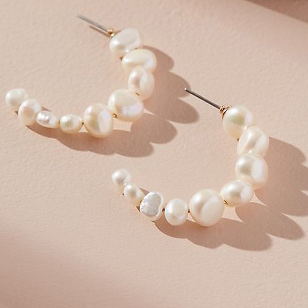 Pearl Hoop Earrings from Anthropologie
