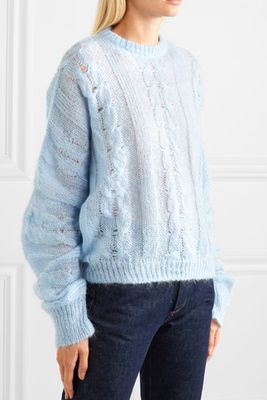 Oversized Cable Knit Mohair Blend Sweater from Miu Miu