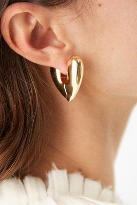Heart Large Gold-Filled Sterling-Silver Earrings from Annika Inez