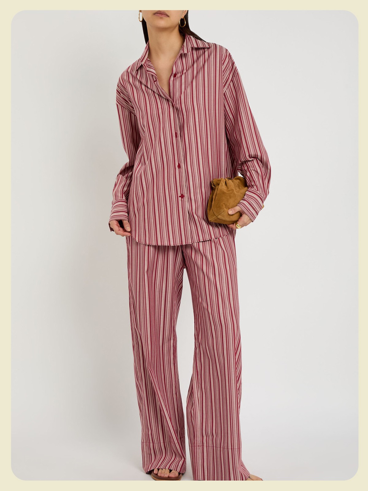 Tone Striped Straight-Leg Cotton Trousers from FAITHFULL THE BRAND