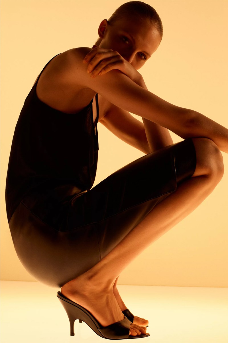 Leather Wedge-Heel Sandals from MANGO