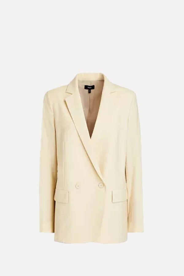 Double-Breasted Stretch-Wool Blazer from Theory