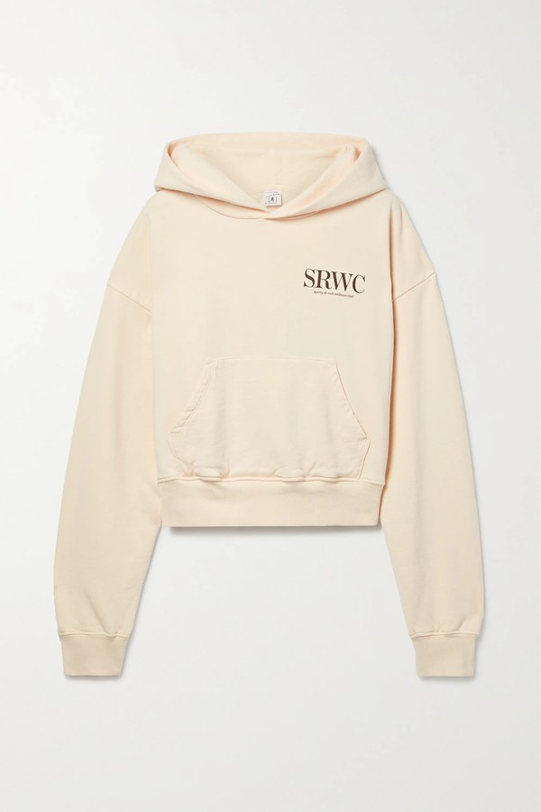 Upper East Side Printed Cotton-Jersey Hoodie from Sporty & Rich