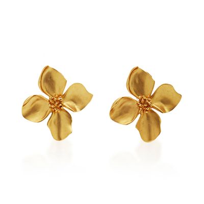 Gold-Plated Clip Earrings from Oscar De La Renta