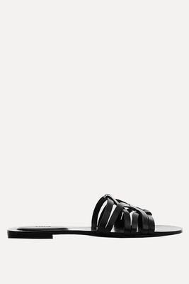 Pisca Leather Slider Sandals from Mango