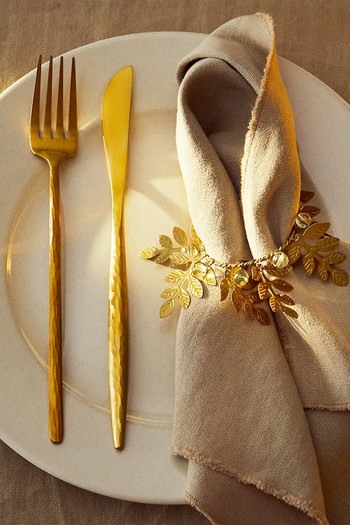 Pack Of Christmas Leaf Napkin Rings, £12.99 | Zara Home