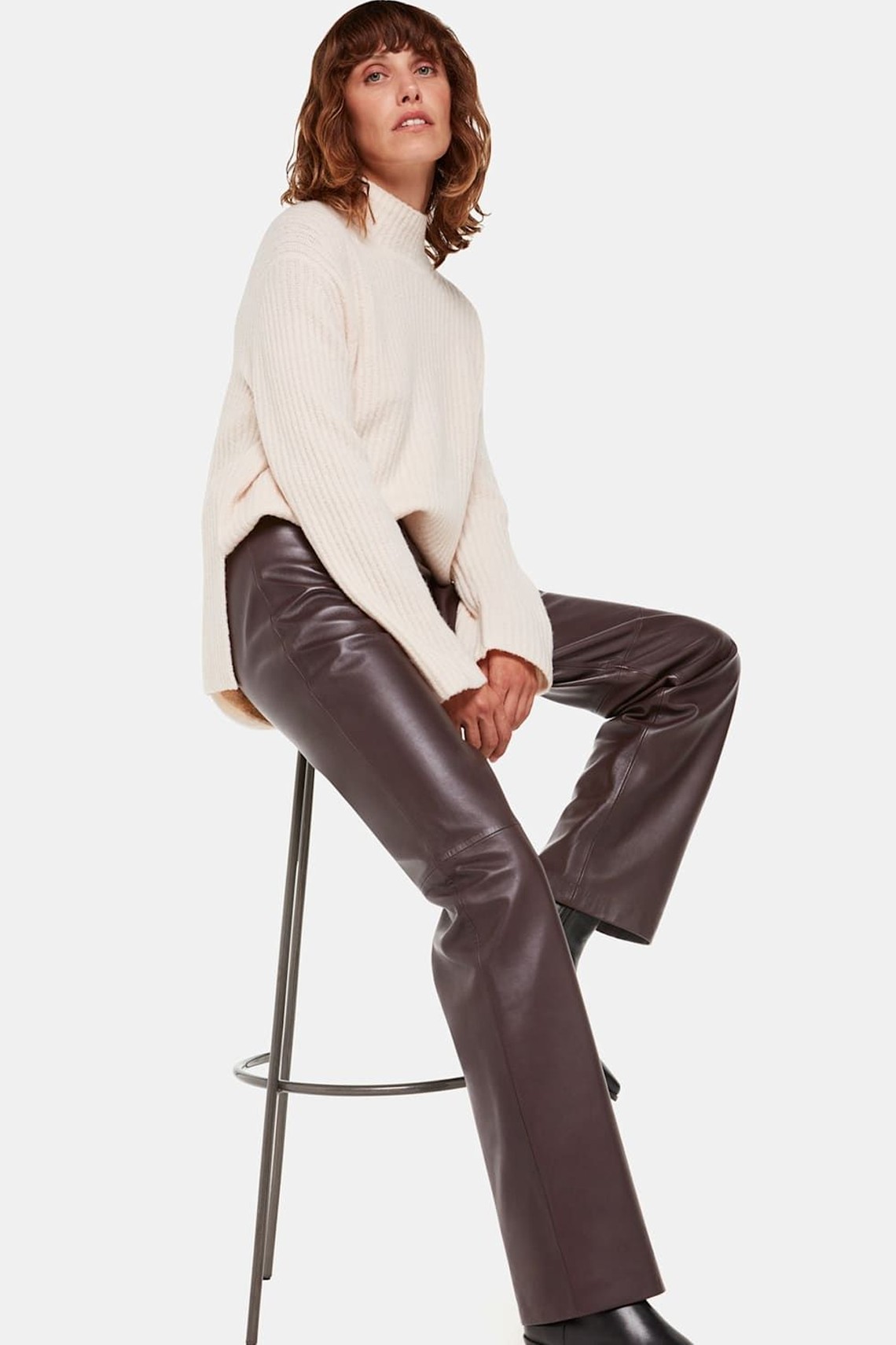 Flat Front Leather Trousers from Whistles