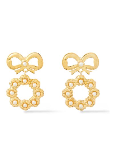 Gold-Tone Faux Pearl Earrings from Simone Rocha