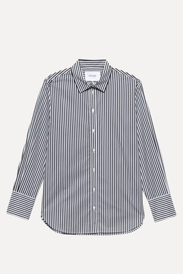 Striped Oversized Organic Cotton-Poplin Shirt from FRAME