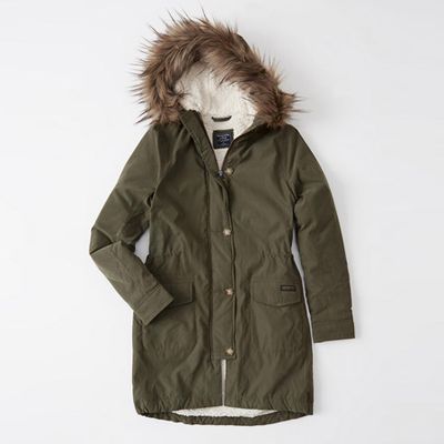 Sherpa Lined Military Parka from Abercrombie & Fitch