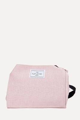 Pink Croc Open Flat Makeup Box Bag & Tray from The Flat Lay Co