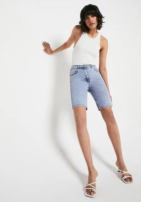 Organic Cotton Denim Longline Shorts from Warehouse