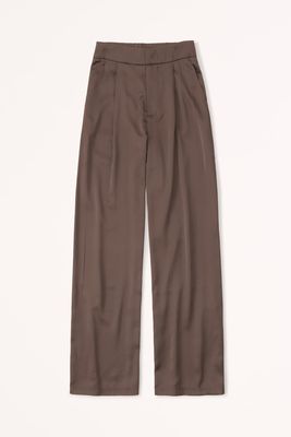 Satin Tailored Wide Leg Pants  from Abercrombie & Fitch 
