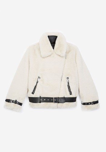 Biker-Style Faux Fur Coat from The Kooples