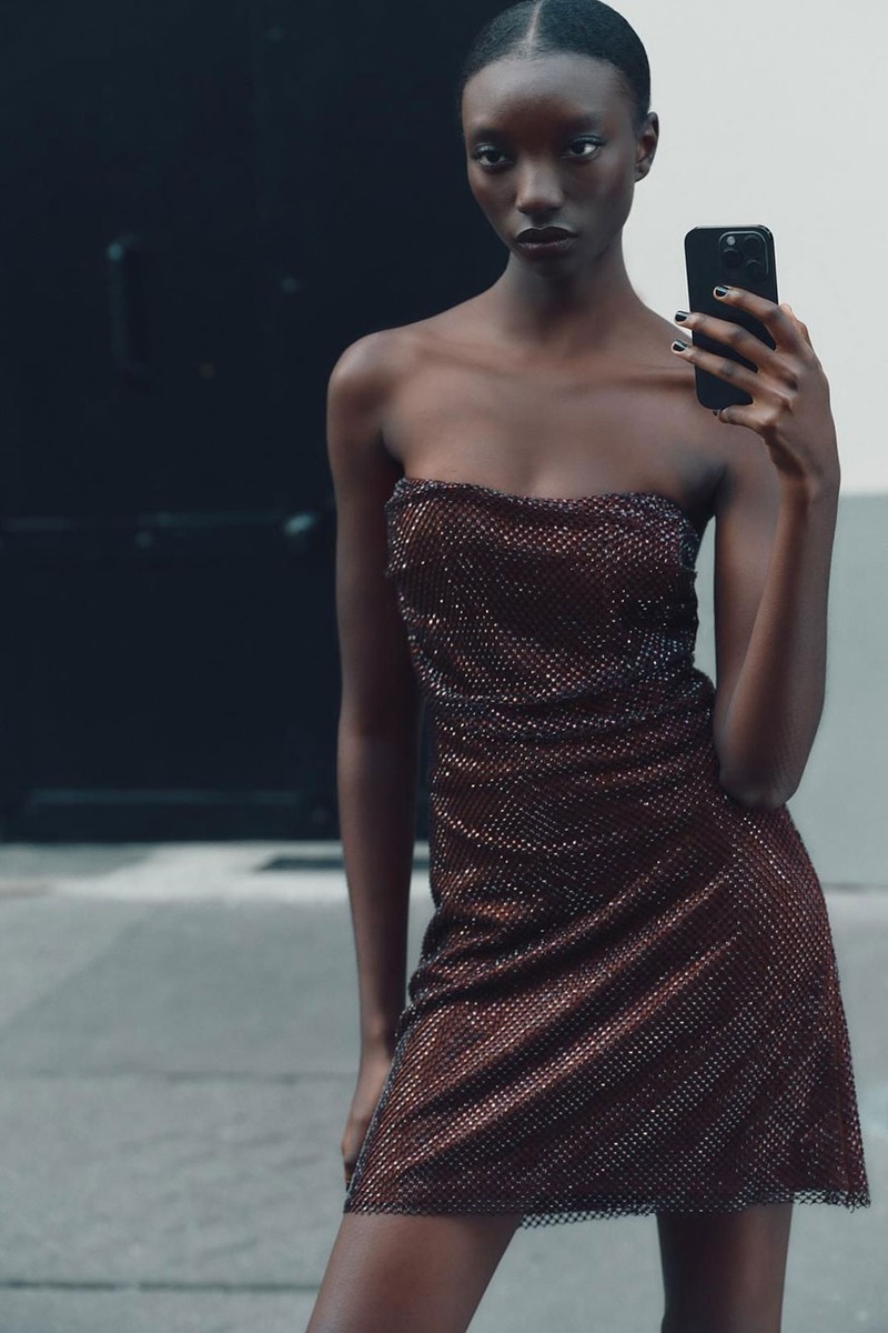 Strapless Sequin Dress from Zara