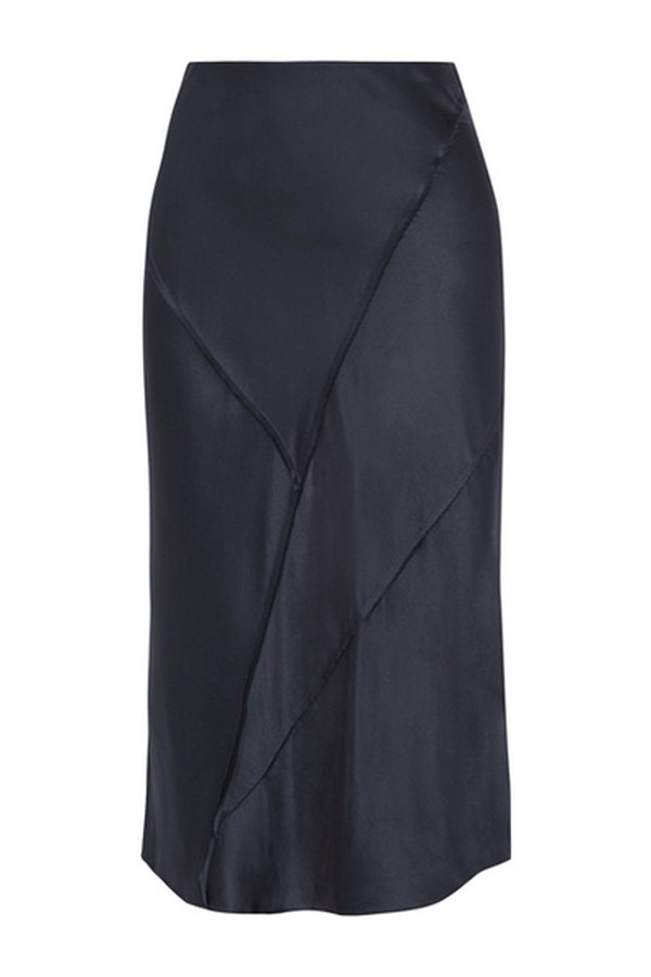 Paneled Silk-Satin Midi Skirt from Vince