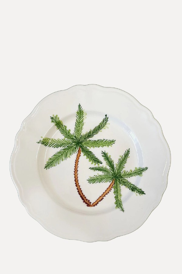 Set Of 6 Ceramic Palm Trees Everywhere Dining Plates  from Sveva's Home