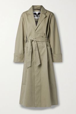 Belted Cotton-Twill Trench Coat from Caes