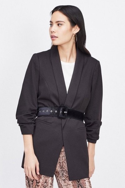 Black Longline Ponte Blazer