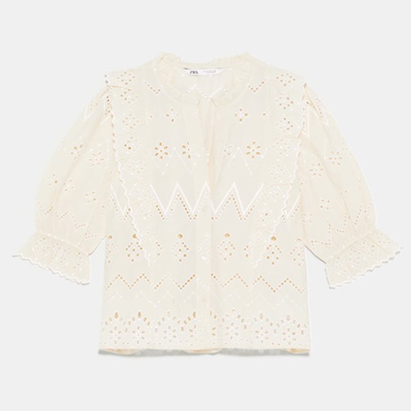 Top With Cutwork Embroidery from Zara