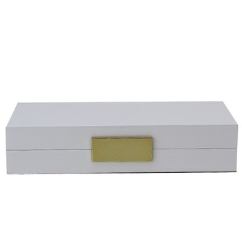 White Lacquer Box With Gold