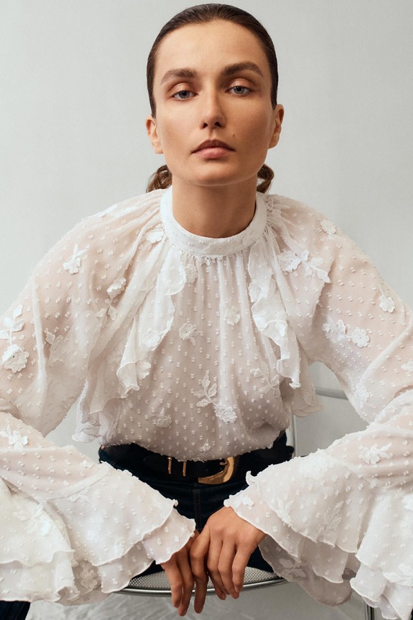 Plumetis Shirt With Ruffles from Zara