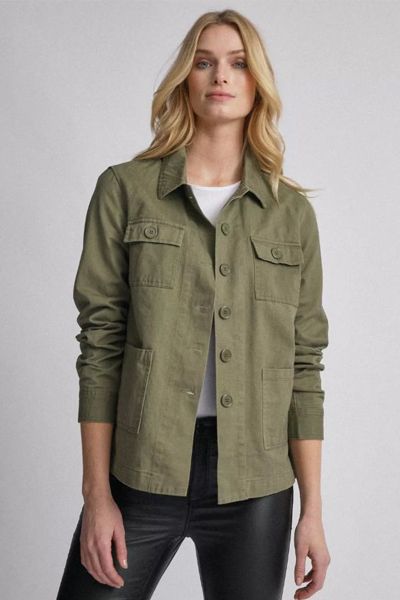 Tall Khaki Utility Shacket