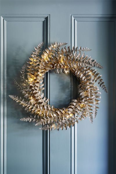 Lit Faux Fern Wreath