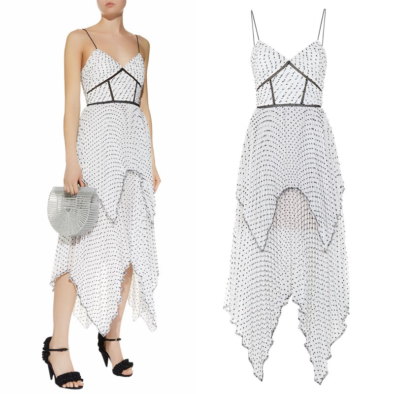 Plumetis Tiered Midi Dress from Self-Portrait
