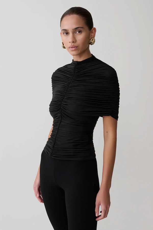 Linh Slinky High Neck Gathered Top from Meshki