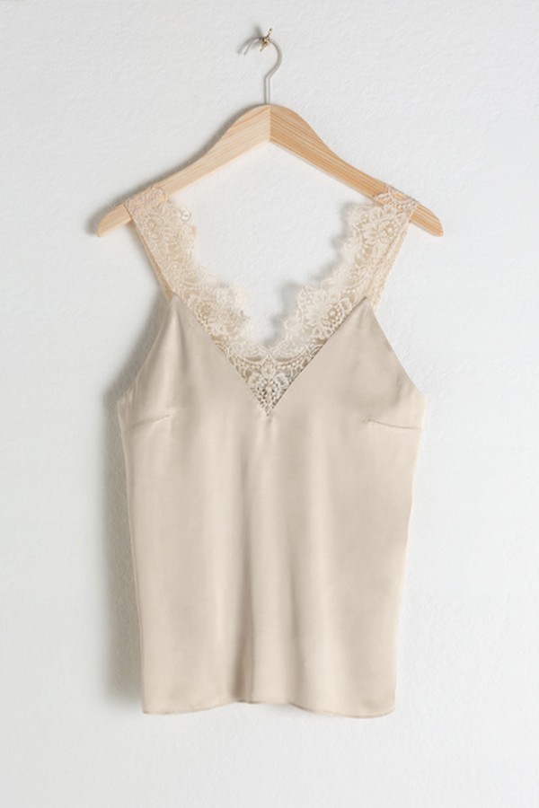 Satin Lace Slip Tank Top from & Other Stories