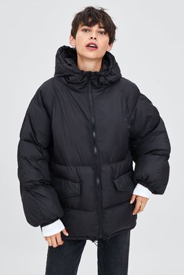 Oversized Puffer Jacket with Taping from Zara