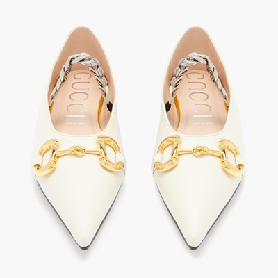 Deva Horsebit Leather Flats from Gucci