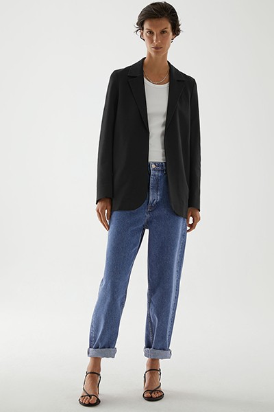 Tailored Blazer With Box Pleat