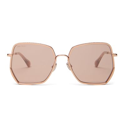 Aline Glitter-Embellished Square-Frame Sunglasses from Jimmy Choo