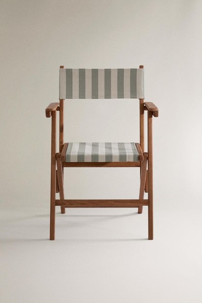 Striped Cotton Folding Chair from Zara Home