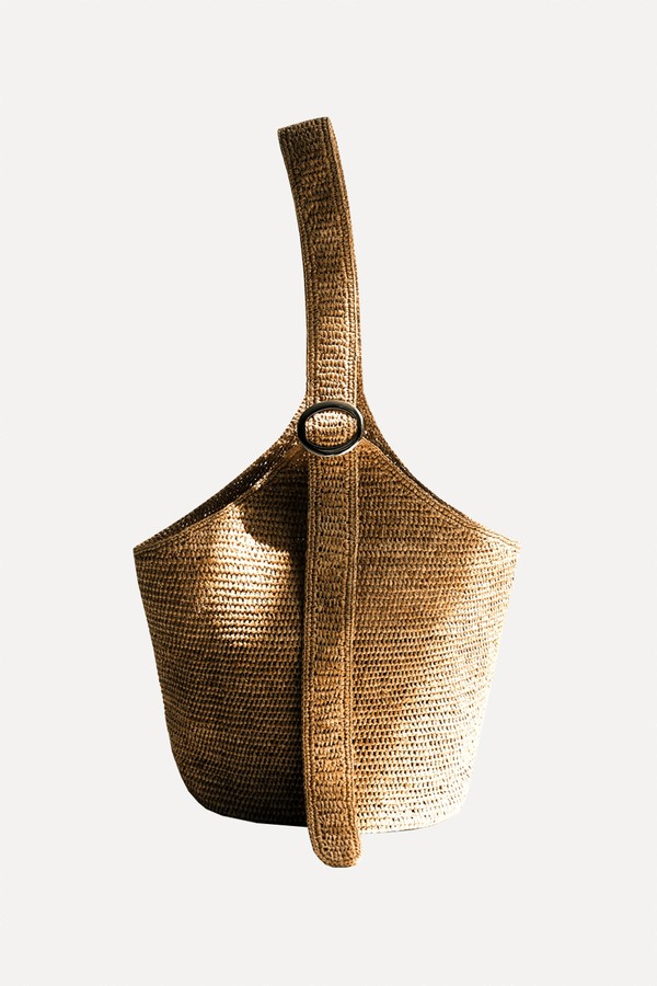 Raffia Bucket Bag from Source Unknown