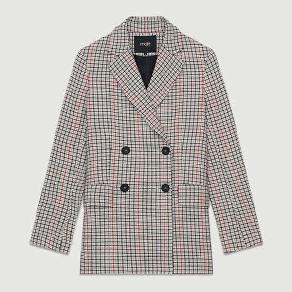 Plaid Wool-Blend Blazer from Maje