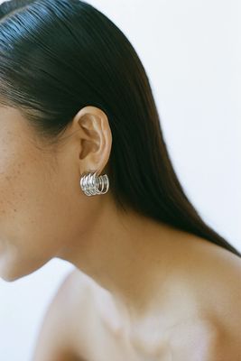 Silver Mini Grazia Earrings, $130  | Laura Lombardi