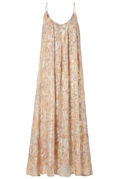 Aspasie Printed Metallic Fil Coupé Maxi Dress from Mes Demoiselles