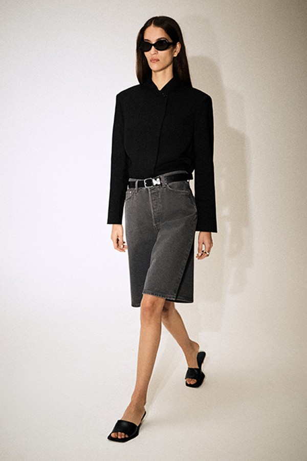 Knee-Length Denim Shorts