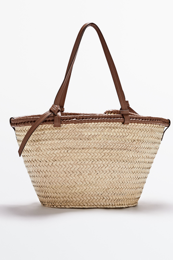 Woven Basket + Removable Toiletry Bag