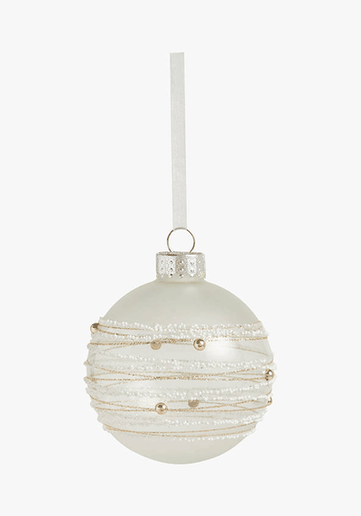 Winter Fayre Beaded Stripe Bauble from John Lewis